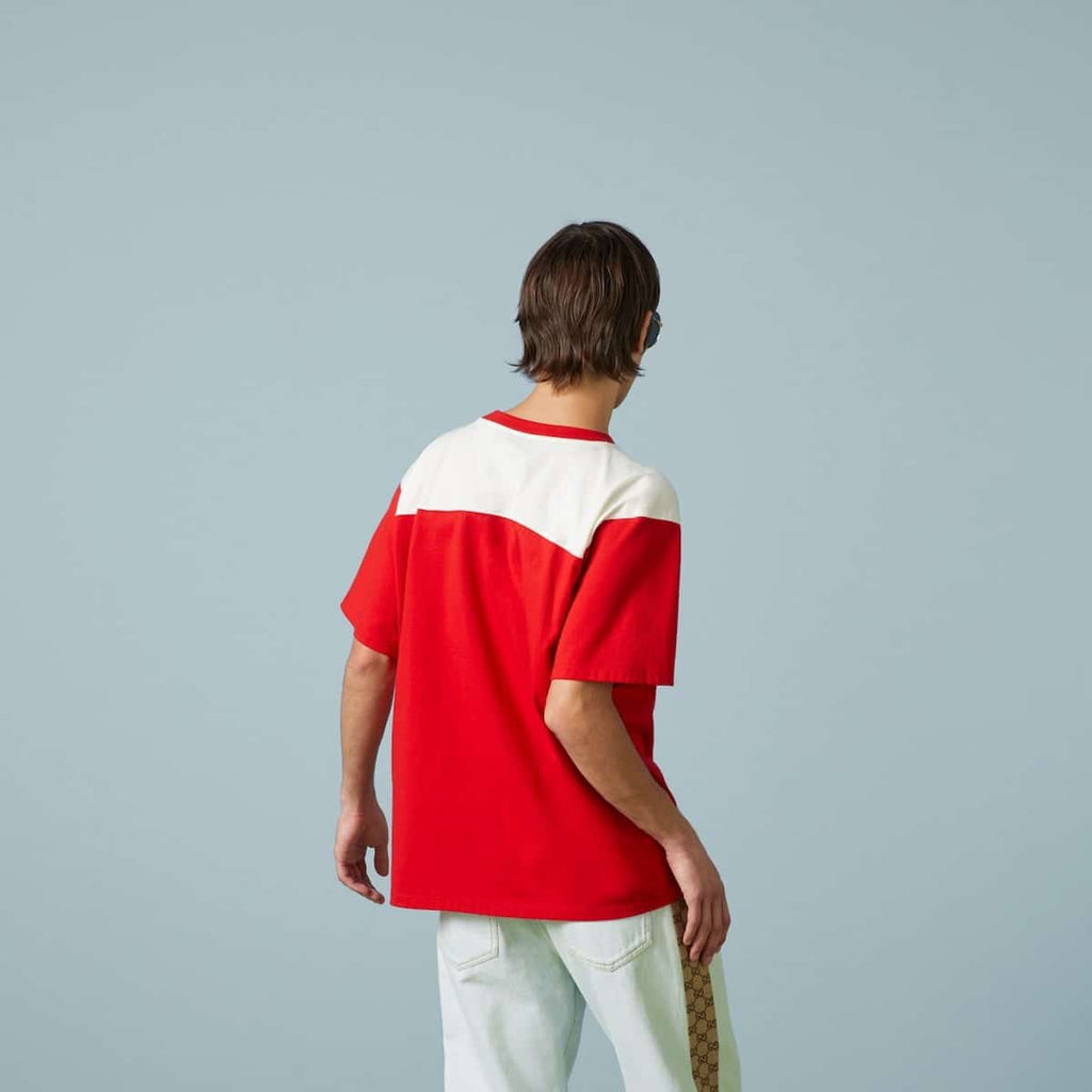 COTTON JERSEY T-SHIRT WITH GUCCI PRINT