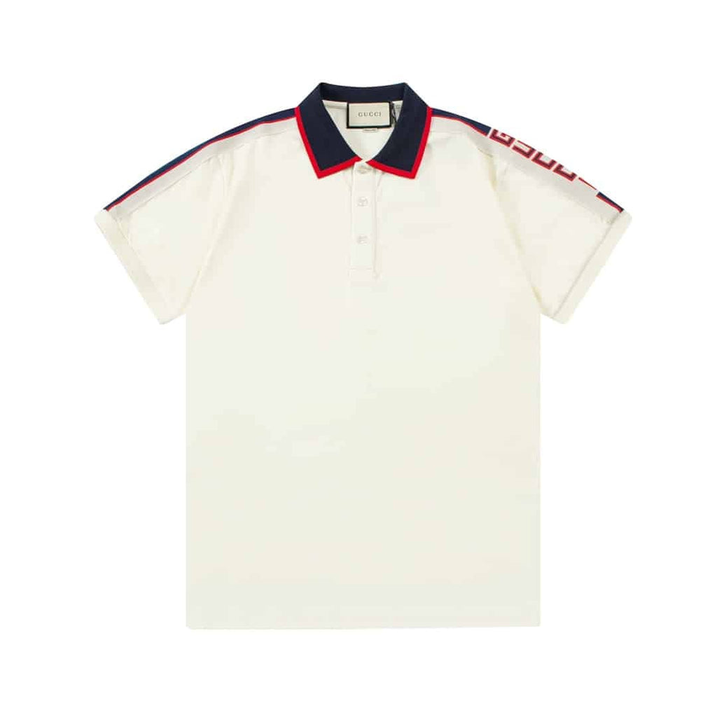 Gucci Side Stripe Logo Pique Polo