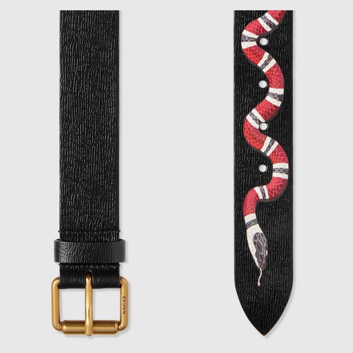 Gucci Leather Belt with Kingsnake