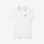 Icon Stripe Placket Cotton Piqué Polo Shirt White