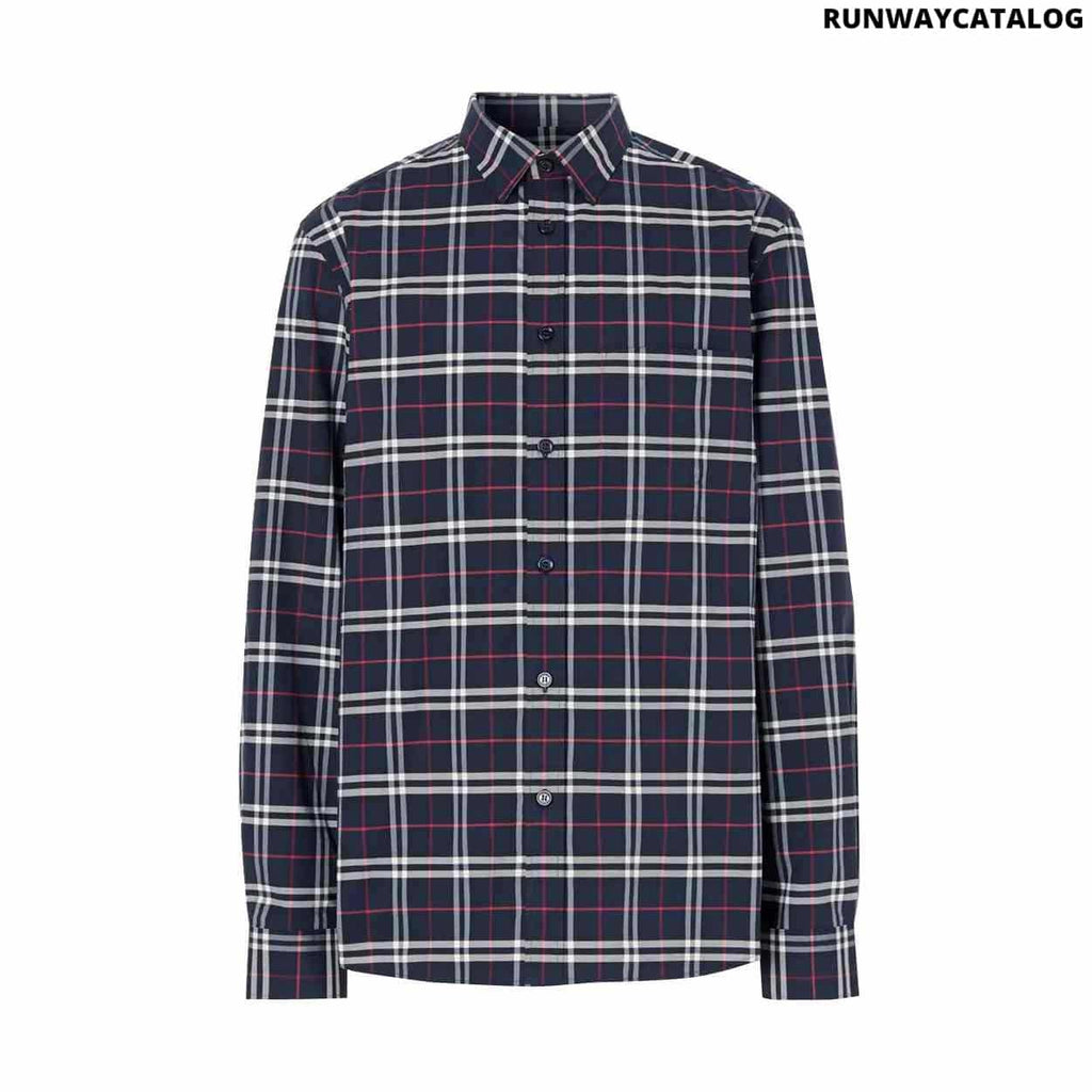 Burberry Small Scale Check Stretch Cotton Shirt