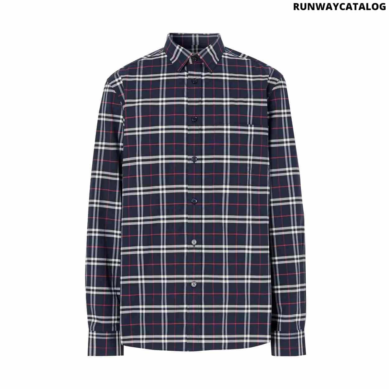 Burberry Small Scale Check Stretch Cotton Shirt