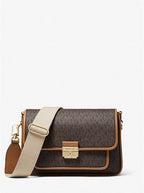 Michael Kors Medium Logo and Leather Messenger Bag