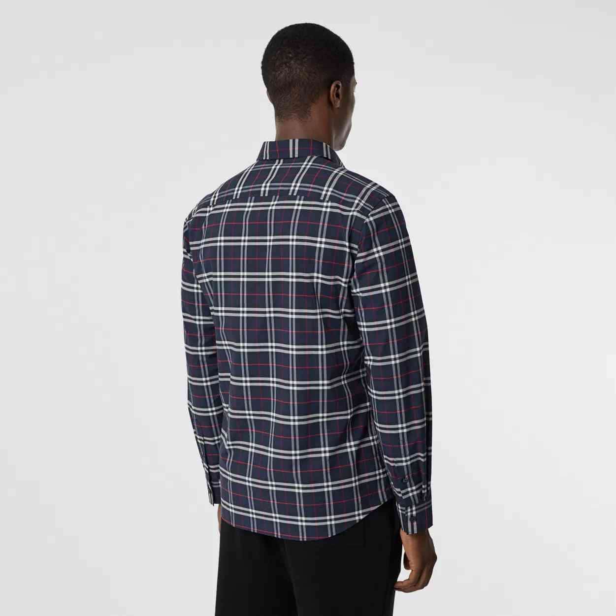 Burberry Small Scale Check Stretch Cotton Shirt