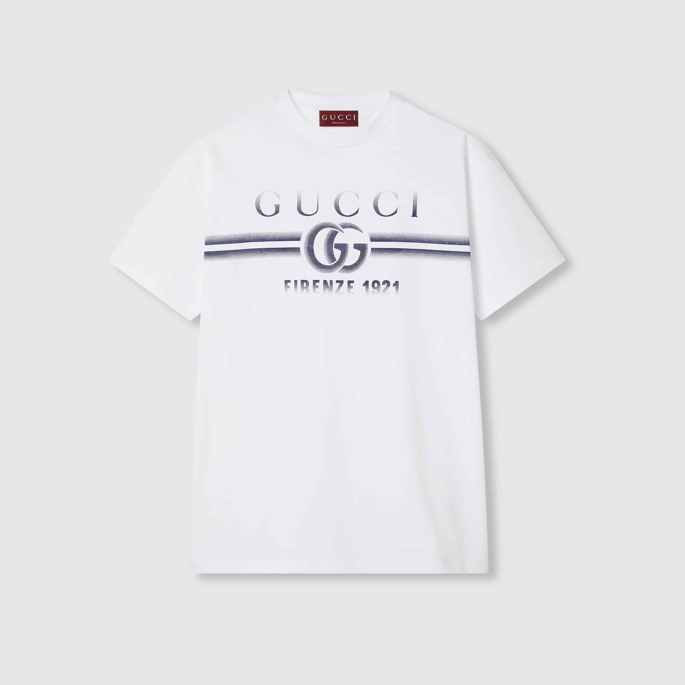 COTTON JERSEY T-SHIRT WITH GUCCI PRINT