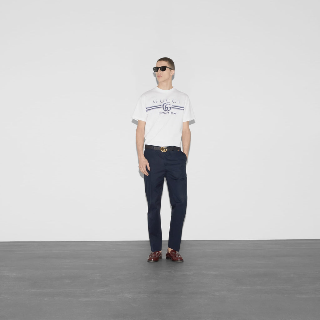 COTTON JERSEY T-SHIRT WITH GUCCI PRINT