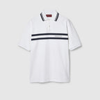 COTTON POLO SHIRT WITH GUCCI PRINT