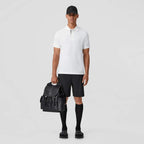 Monogram Motif Cotton Piqué Polo Shirt White