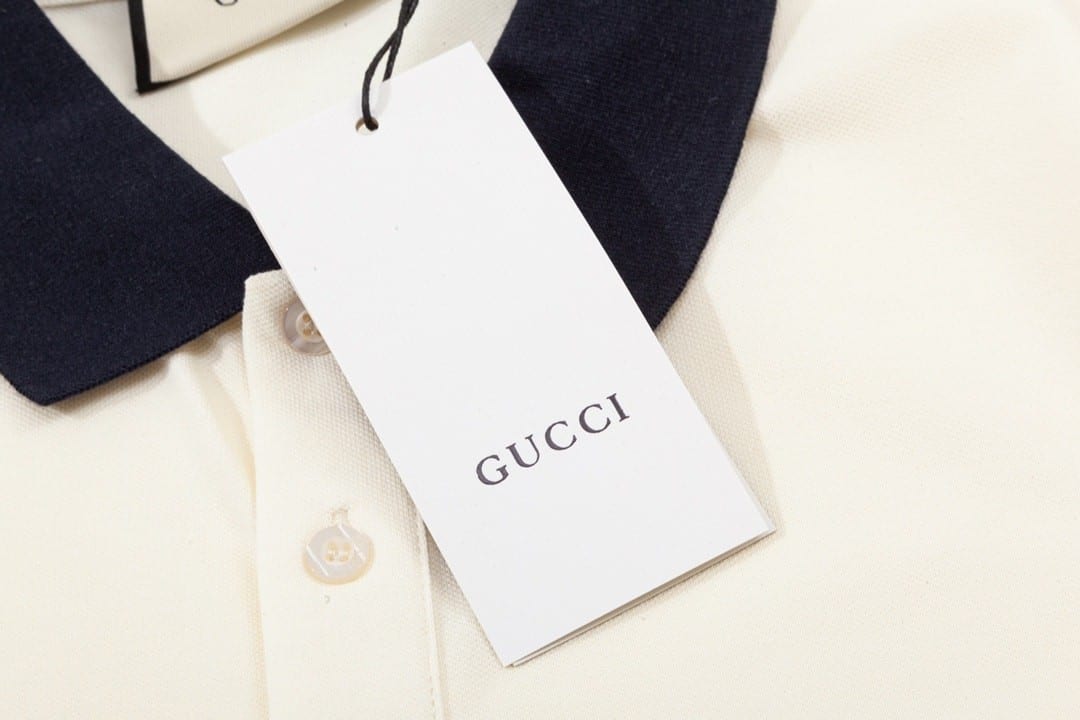 Gucci Side Stripe Logo Pique Polo