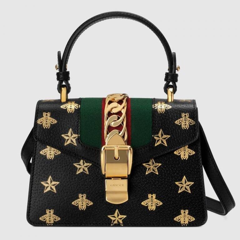 Gucci Sylvie Bee Star mini leather Bag
