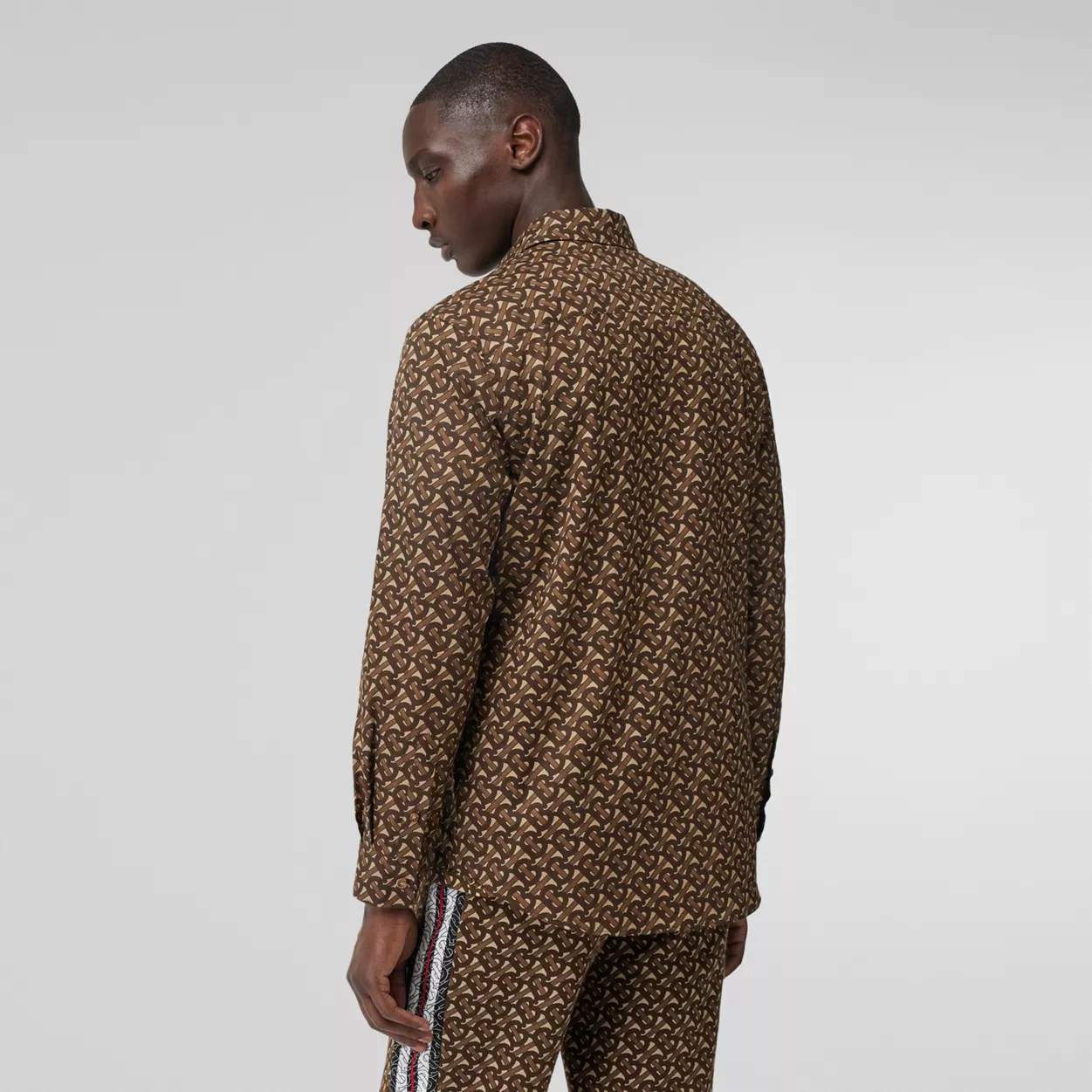 Burberry Monogram Stripe Print Cotton Shirt