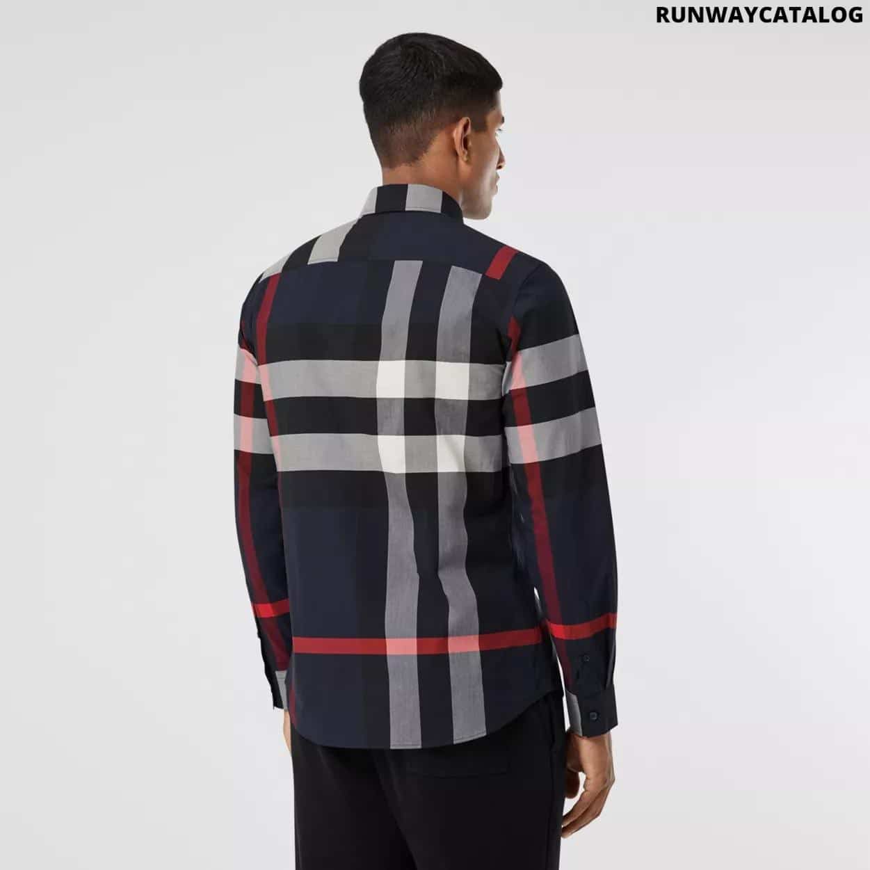 Burberry Check Stretch Cotton Poplin Shirt