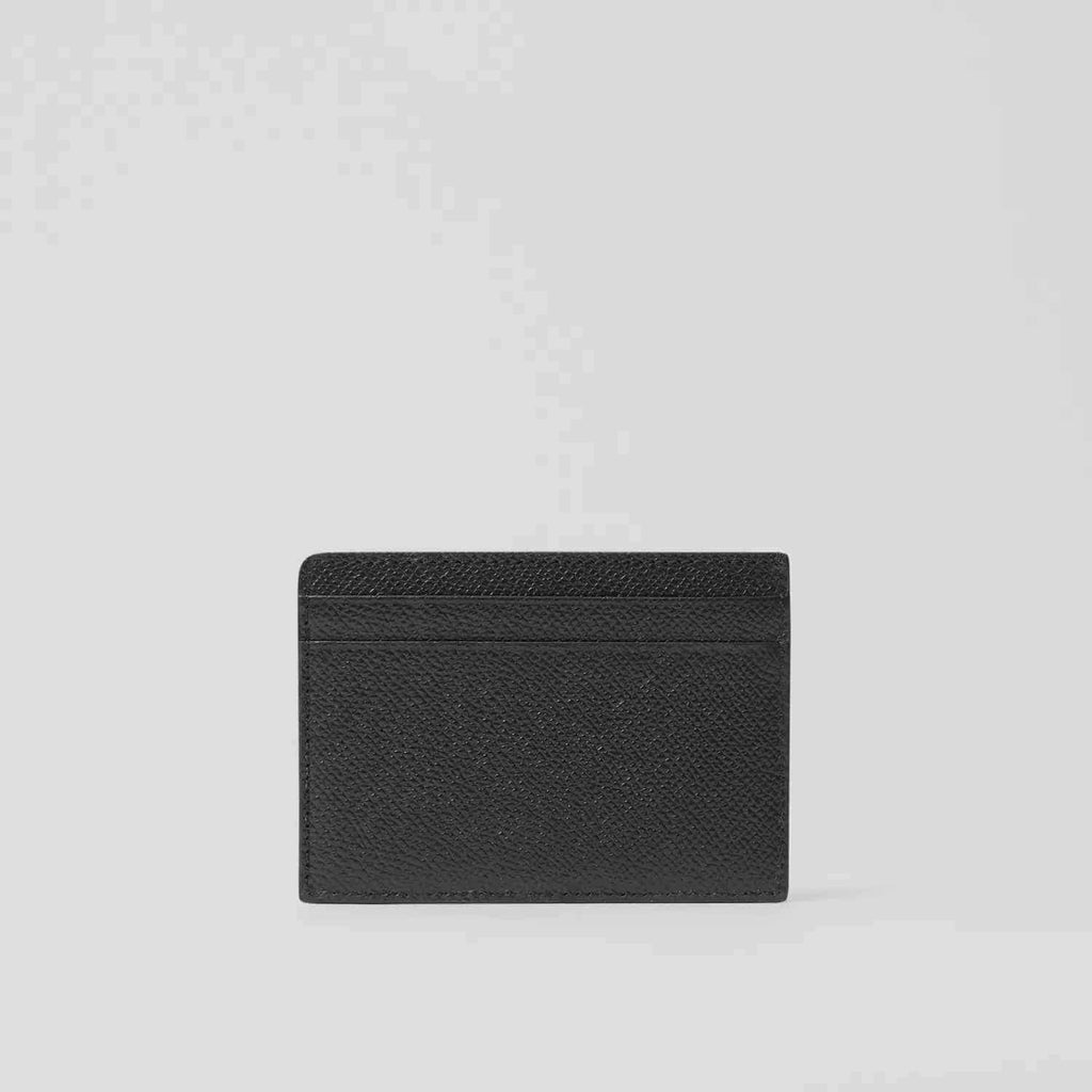 Burberry Icon Stripe Print Grainy Leather Card Case