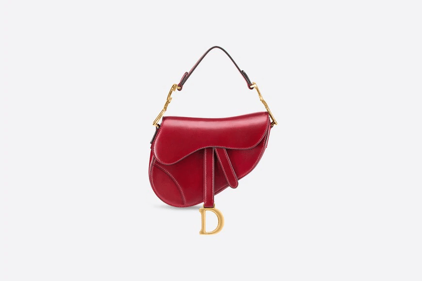 Christian Dior Mini Saddle bag in red calfskin