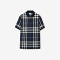 Check Cotton Polo ShirtPrice undefined Colour: White/Dark Blue