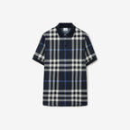 Check Cotton Polo ShirtPrice undefined Colour: White/Dark Blue