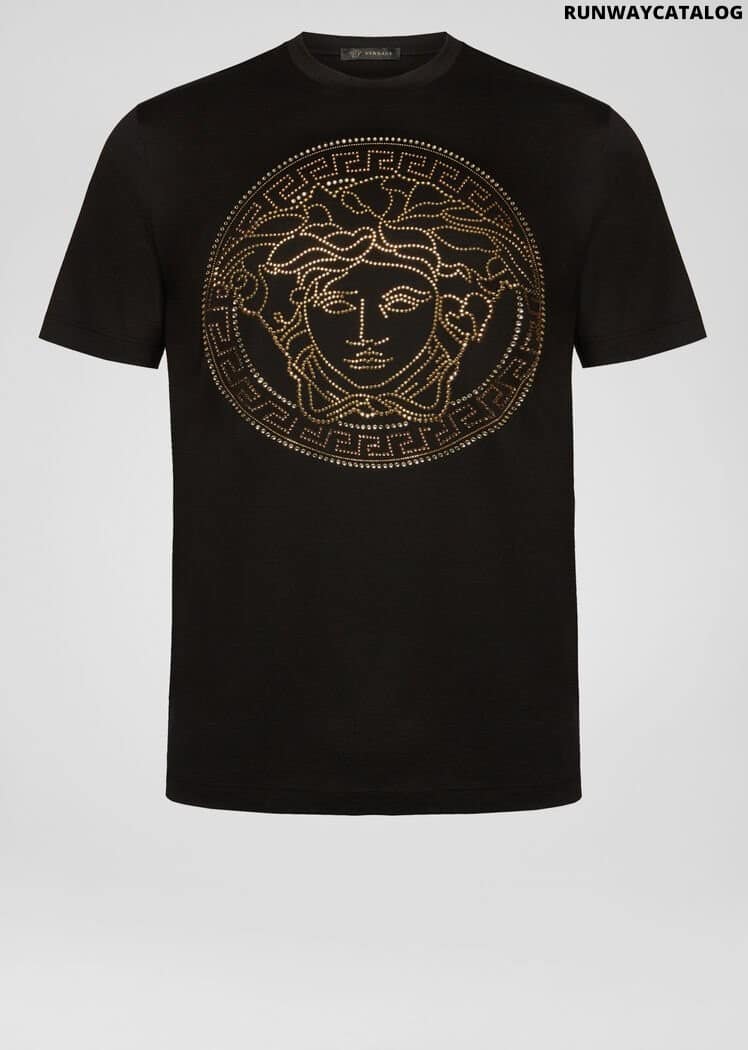 Versace Embellished Medusa Logo T-Shirt