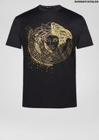 Versace Embroidered Crystal Medusa T-Shirt