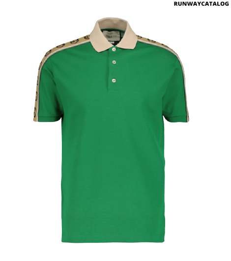 Gucci Green Interlocking G Stripe Polo T-Shirt