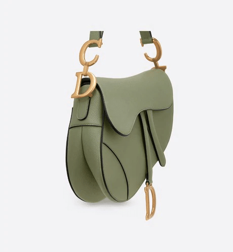 Christian Dior Dusty Jade Saddle Grain Calfskin Bag