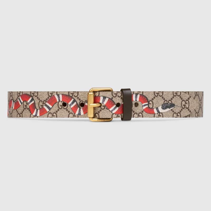 Gucci GG Supreme belt with Kingsnake print