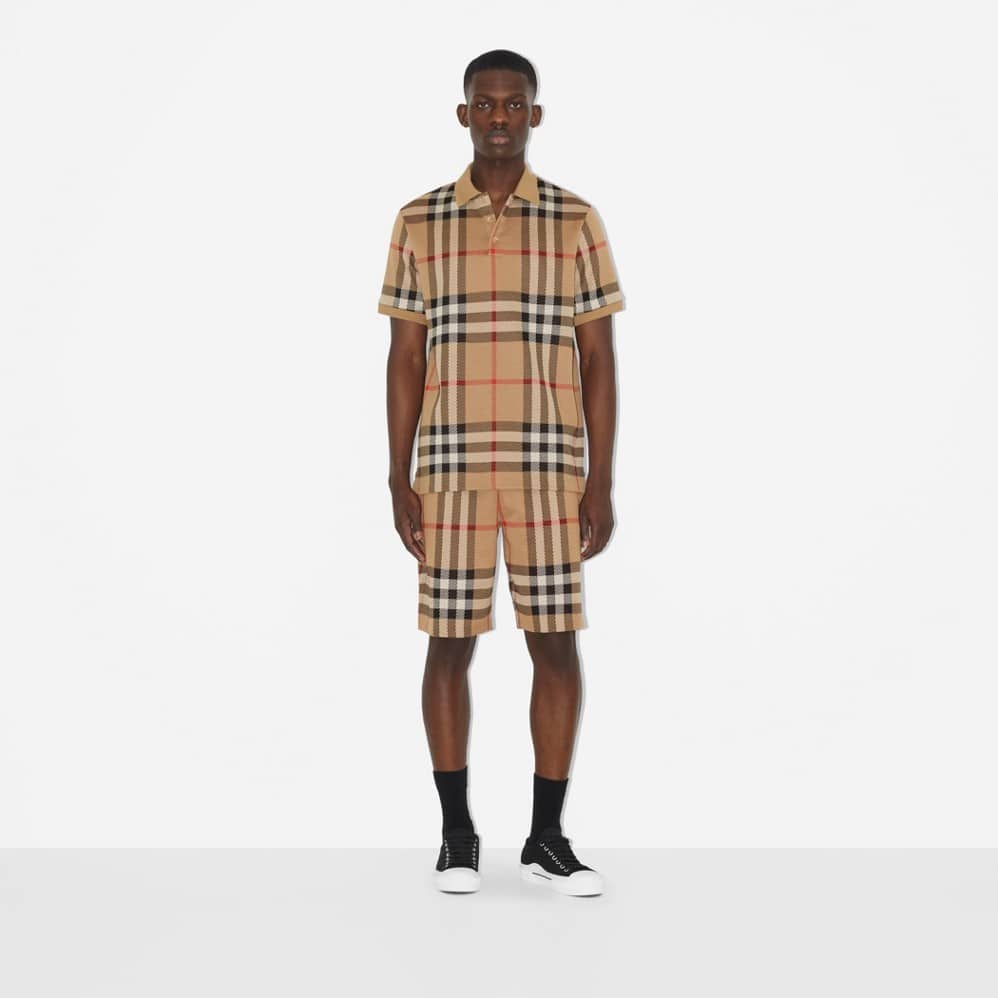 Check Cotton Jacquard Polo Shirt