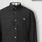 Burberry Embroidered EKD Stretch Cotton Poplin Shirt