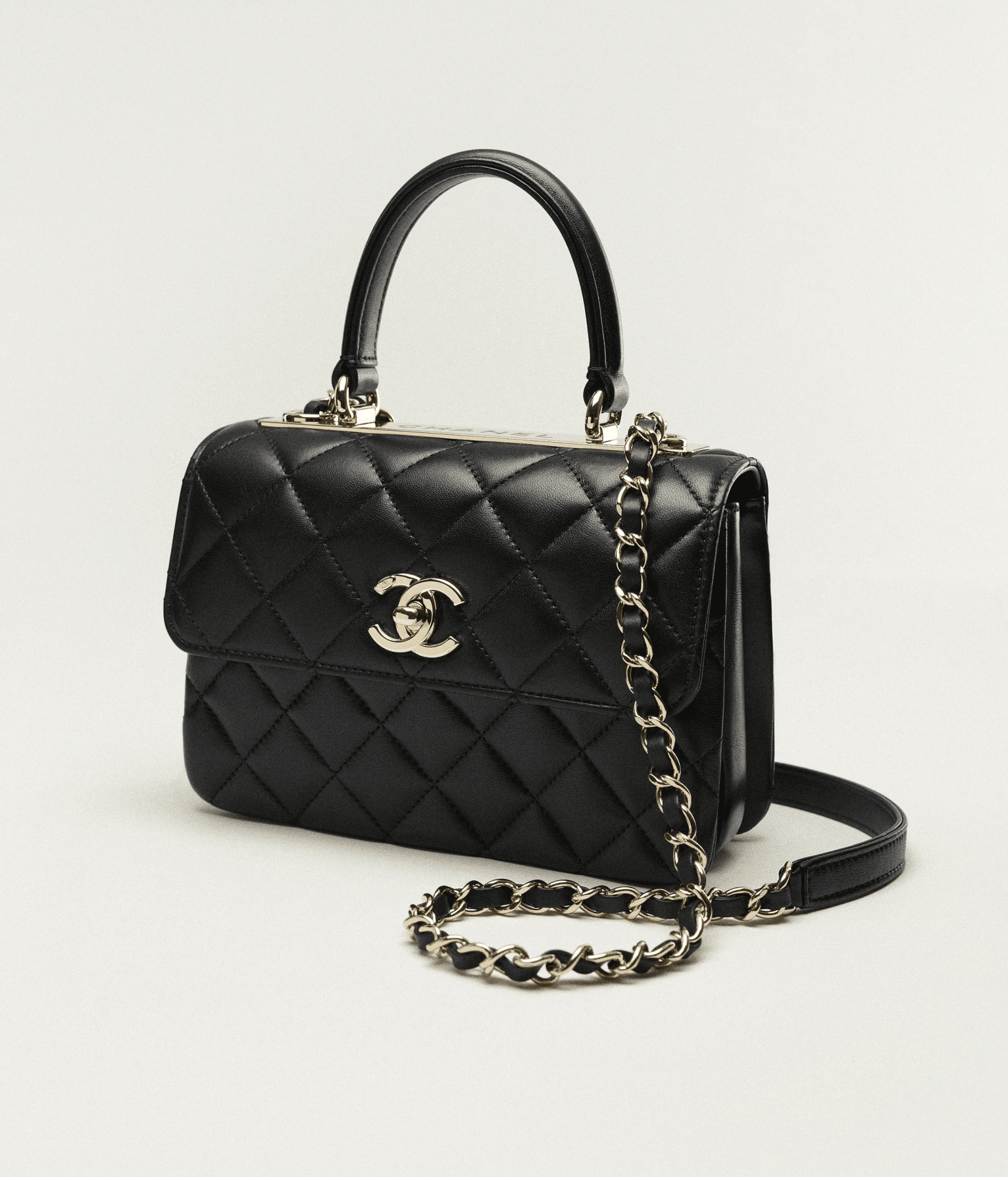 CHANEL FLAP BAG WITH TOP HANDLE