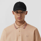 Icon Stripe Collar Cotton Polo Shirt Soft Fawn
