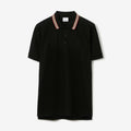 Icon Stripe Collar Cotton Polo Shirt Black