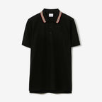 Icon Stripe Collar Cotton Polo Shirt Black