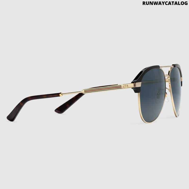 Gucci Specialized fit aviator metal sunglasses