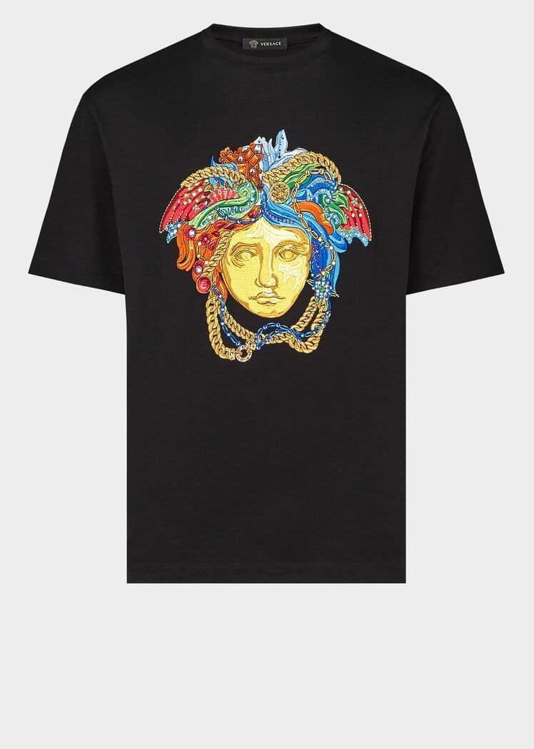 Versace Embroidered Medusa Slim Fit T-Shirt