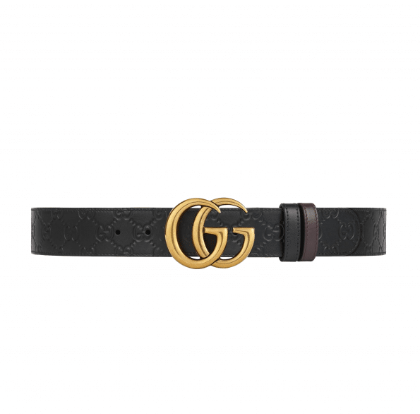 Gucci Black Signature G Buckle Reversible Belt