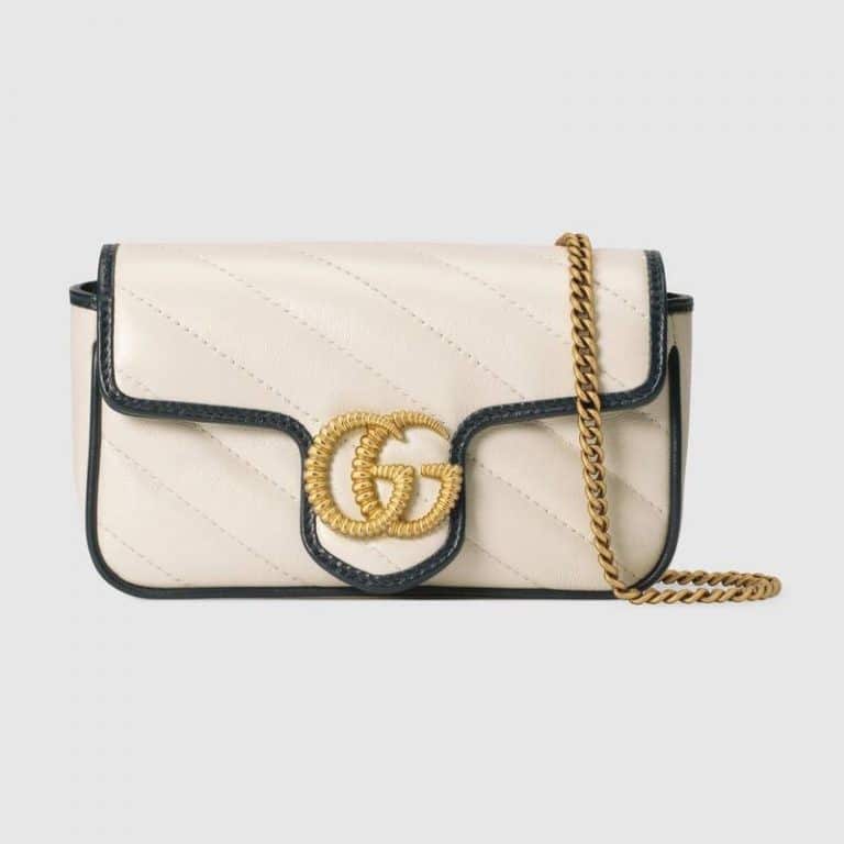 Gucci White GG Marmont Super Mini Bag
