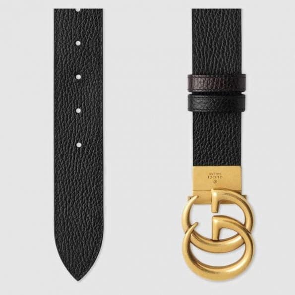 Gucci Reversible Leather Belt with Double G Buckle