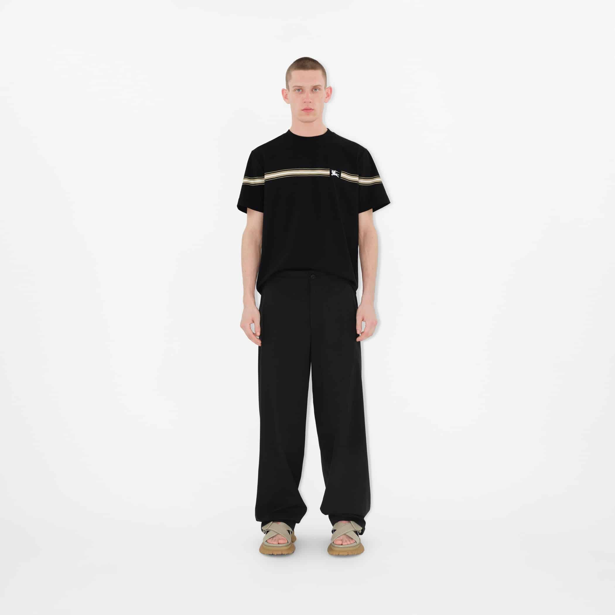 Striped Cotton T-shirtPrice undefined Colour: Black