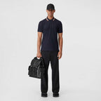 Icon Stripe Collar Cotton Polo Shirt Navy Blue