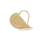 Bvlgari Serpenti Cuore 1968 Top Handle Bag in gold Neige Pavé Crystals with a serpentine metallic handle and detachable snake body-shaped chain.