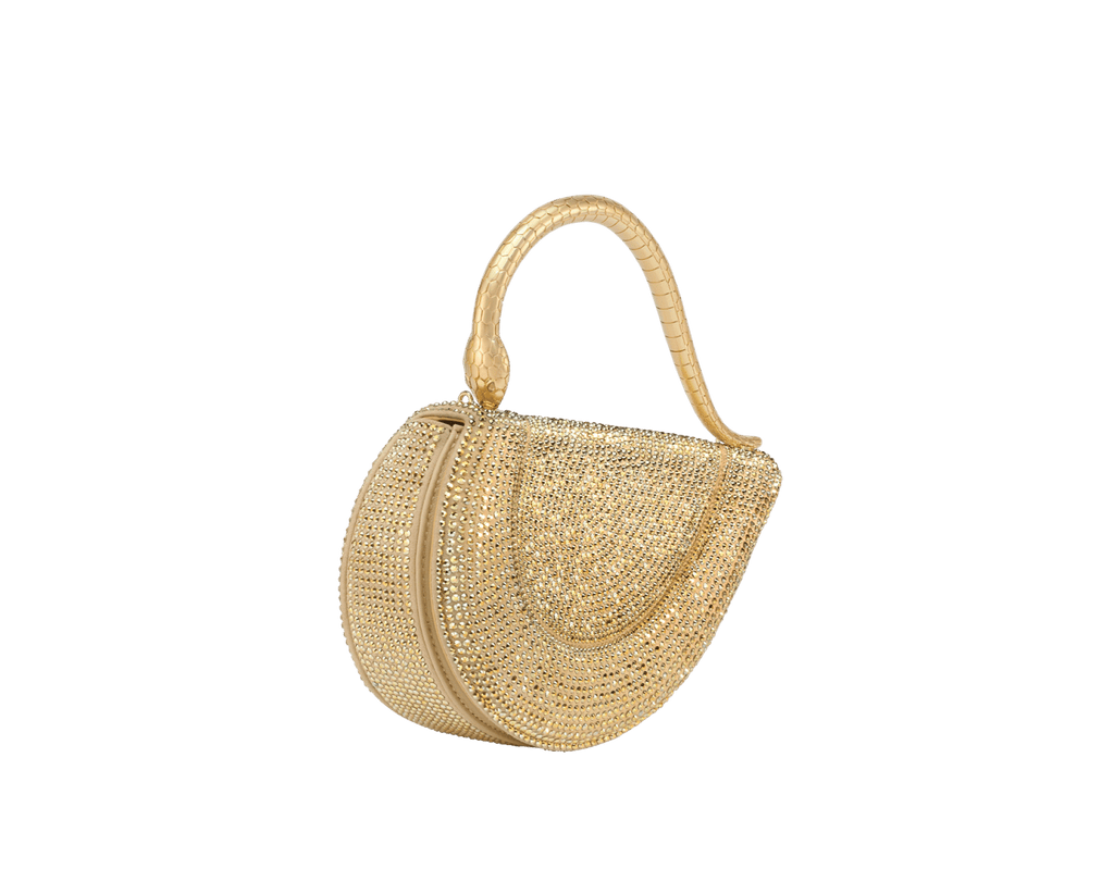 Bvlgari Serpenti Cuore 1968 Top Handle Bag – Gold Neige Pavé Crystals