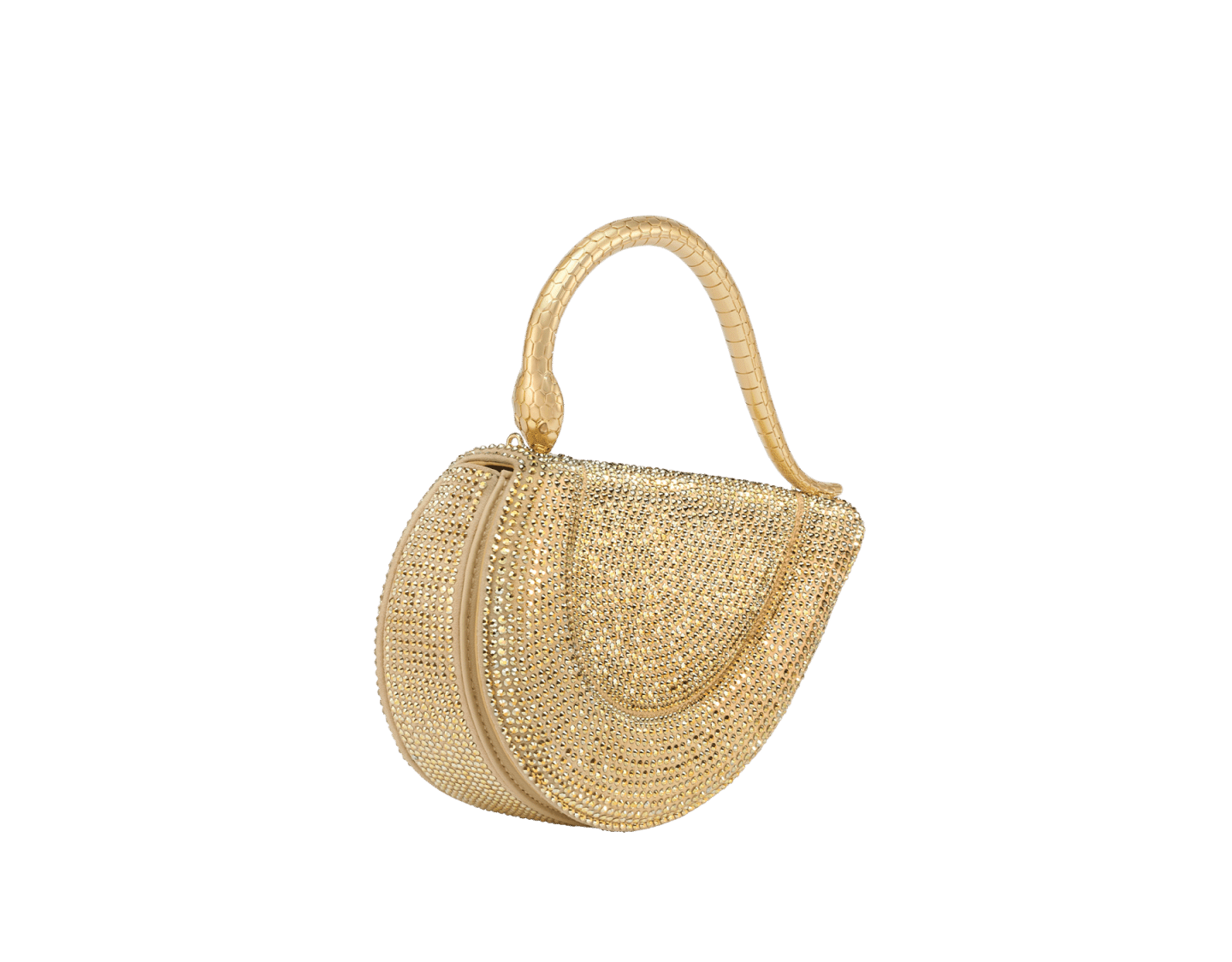 Bvlgari Serpenti Cuore 1968 Top Handle Bag – Gold Neige Pavé Crystals