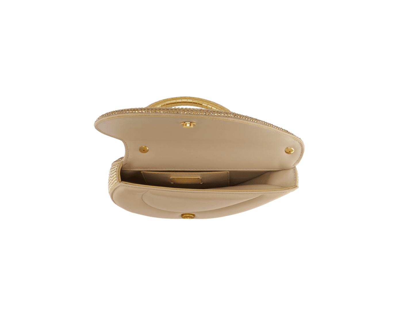 Bvlgari Serpenti Cuore 1968 Top Handle Bag – Gold Neige Pavé Crystals