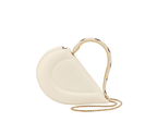 Bvlgari Serpenti Cuore 1968 top handle bag in perla white calf leather with a serpentine metallic handle and multicolored enamel detailing.