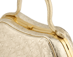 Bvlgari Serpentine Mini Top Handle Bag – Light Gold Metallic Ostrich