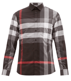 BURBERRY Somerton Nova-check cotton-blend poplin shirt