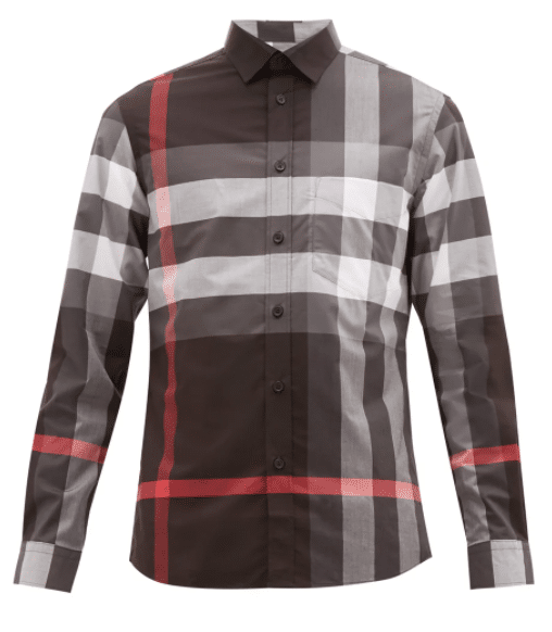 BURBERRY Somerton Nova-check cotton-blend poplin shirt
