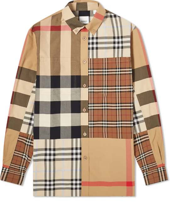 BURBERRY TERENCE PATCHWORK CHECK SHIRT
