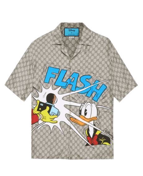 Gucci x Disney Donald Duck-print silk bowling shirt