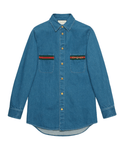 Gucci Web-detail long-sleeve denim shirt