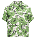 GUCCI Cuban-collar floral-print silk shirt